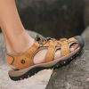 Summer new men's first layer cowhide overhead sandals comfortable outdoor casual men's sandals