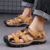 Summer new men's first layer cowhide overhead sandals comfortable outdoor casual men's sandals